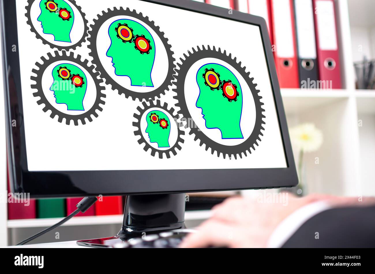 Brainstorming concept shown on a computer screen Stock Photo
