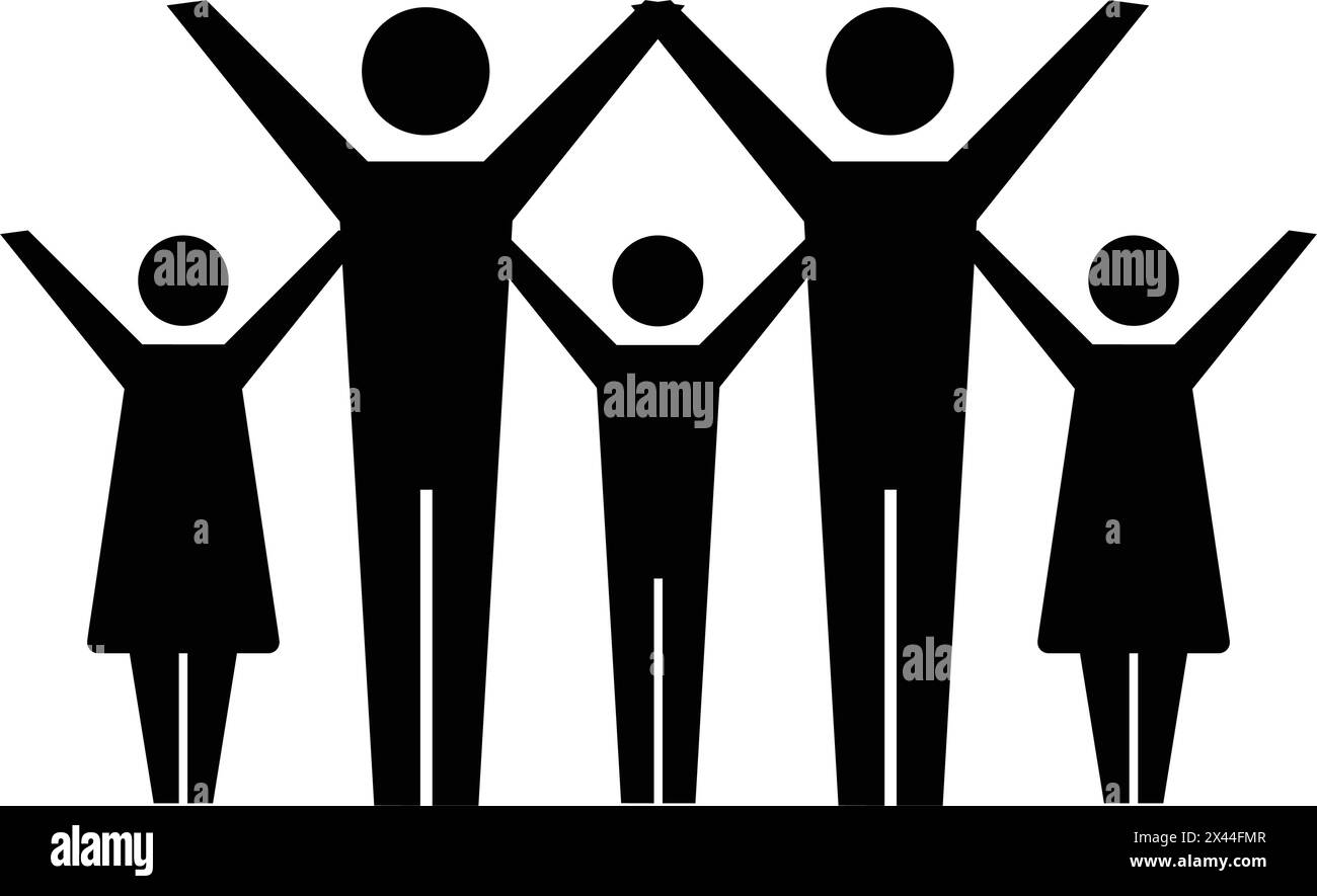 Community icon, people with love, unity and harmony society in a glyph pictogram illustration Stock Vector