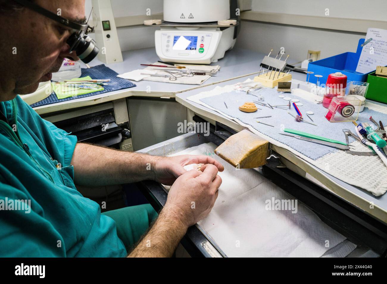 Italy, Curno, Roberto Cavagna's dental laboratory Stock Photo Alamy