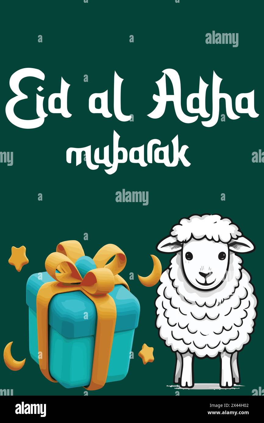 Eid Al Adha Mubarak, Gift box, for the celebration of All Muslim