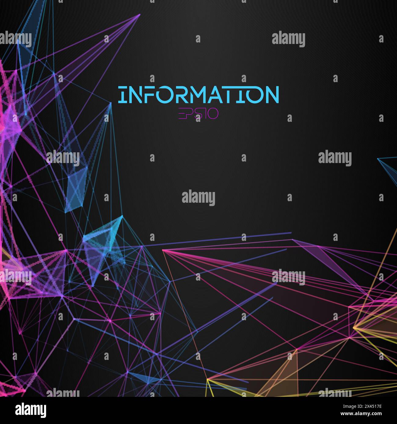Information technology background. Big data information cloud technology. Future network futuristic background. Stock Vector