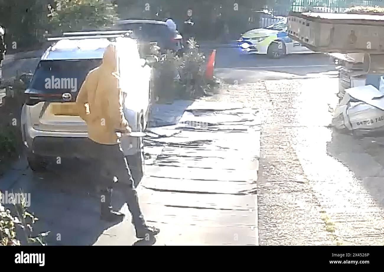 NUMBERPLATE PIXELATED BY PA PICTURE DESK Handout footage from a ...