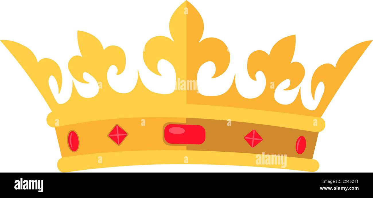 Flat cartoon yellow gold crown icon Stock Vector Image & Art - Alamy