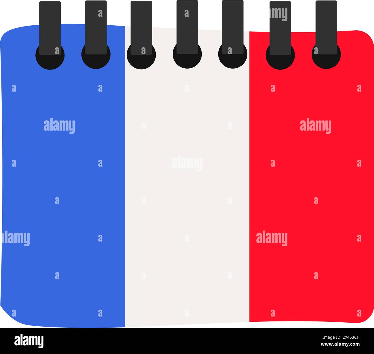 France Holiday Calendar Symbol With Flag Stripes Stock Vector Image