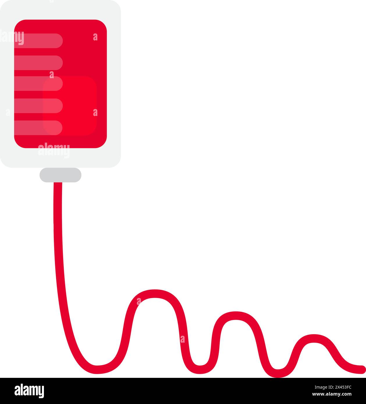 Blood transfusion drip icon. Blood plasma injection device, medical stroked cartoon element for modern and retro design. Simple color vector pictogram Stock Vector