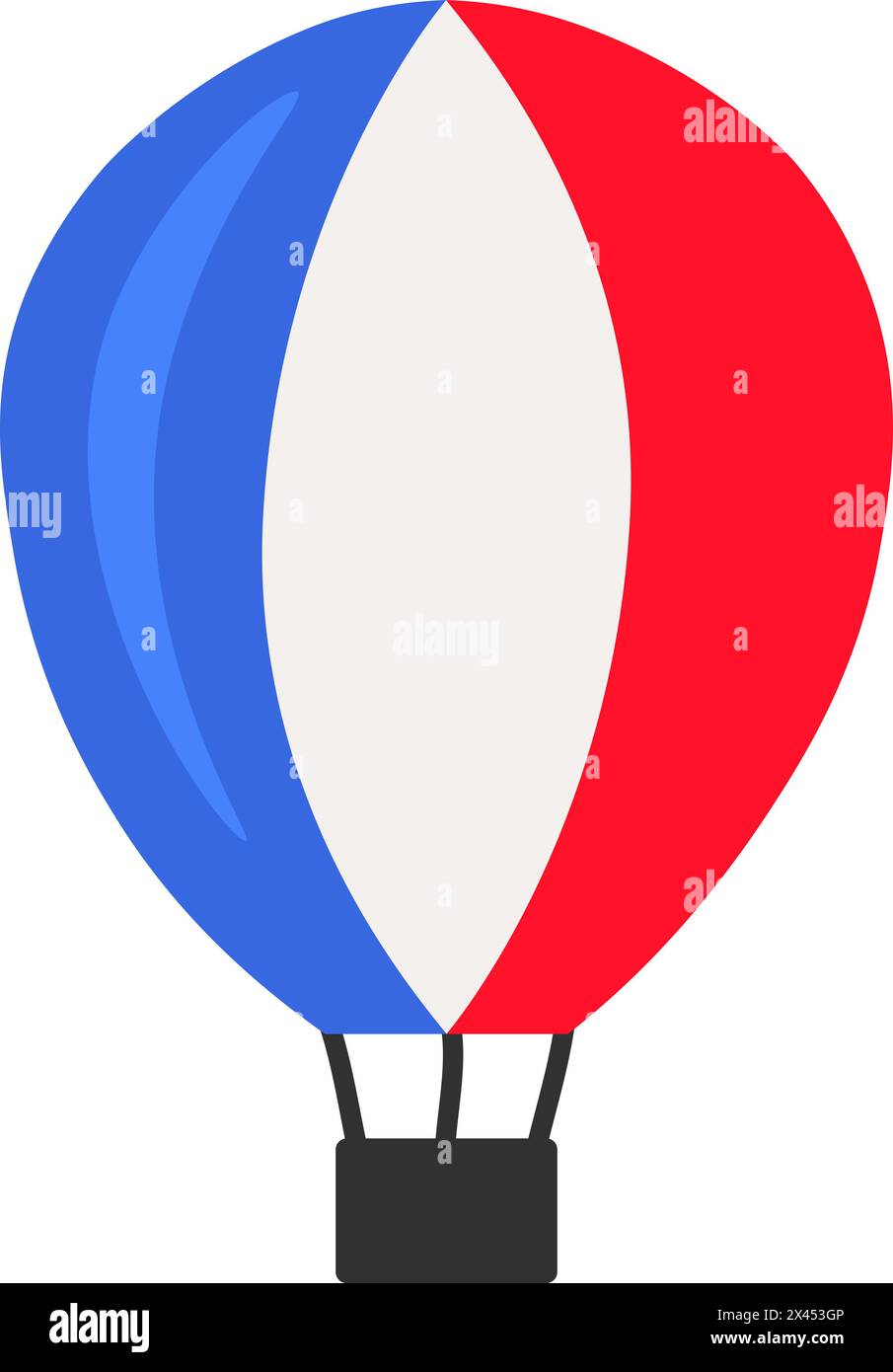 Flat France Air Balloon Icon For Holiday Event Stock Vector