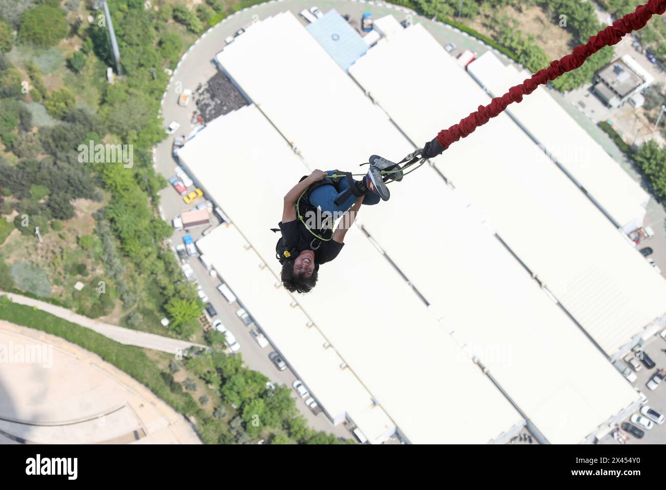 Tehran, Iran. 29th Apr, 2024. Amir badri jumps from the 280-meter-high ...