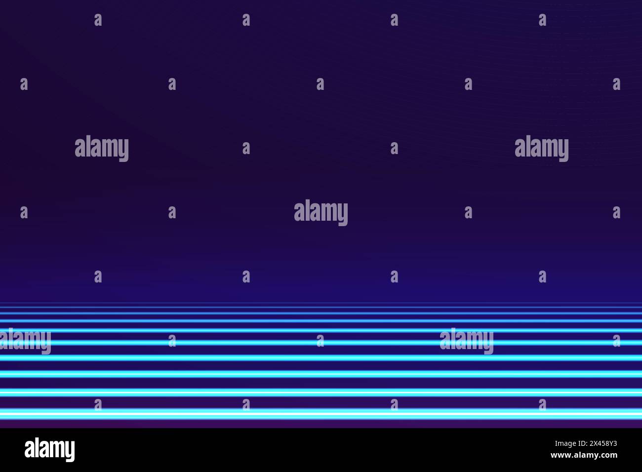 Gradient dark blue laser glowing abstract background. Futuristic nightlife horizontal web banner. Modern tech style. Dynamic graphic template for wall Stock Vector