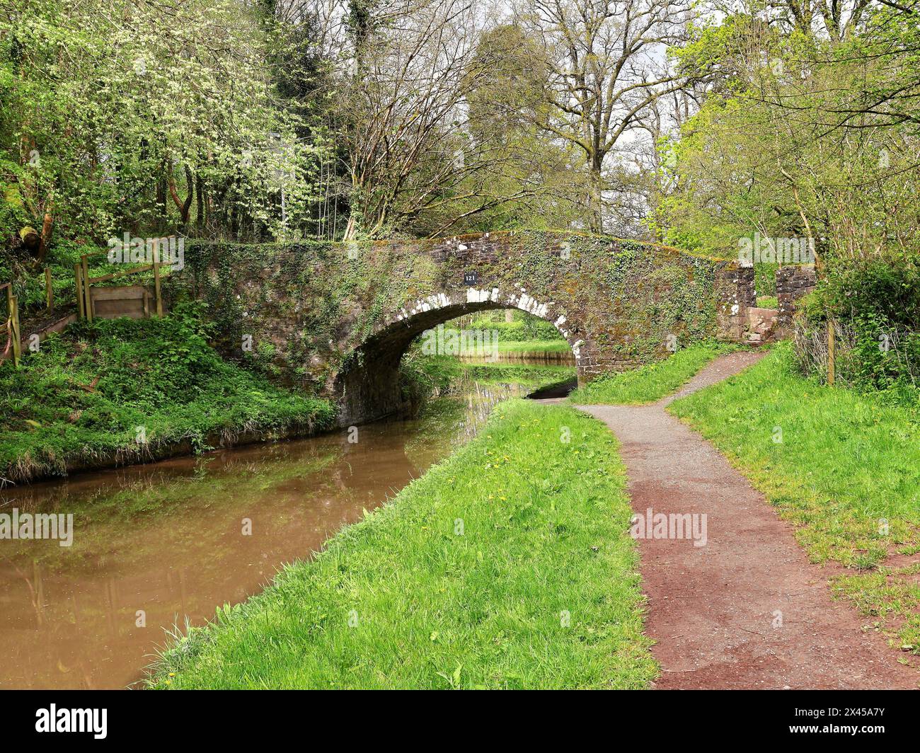 The Monmouth and Brecon Canal in the Brecon Beacons in South Wales Stock Photo