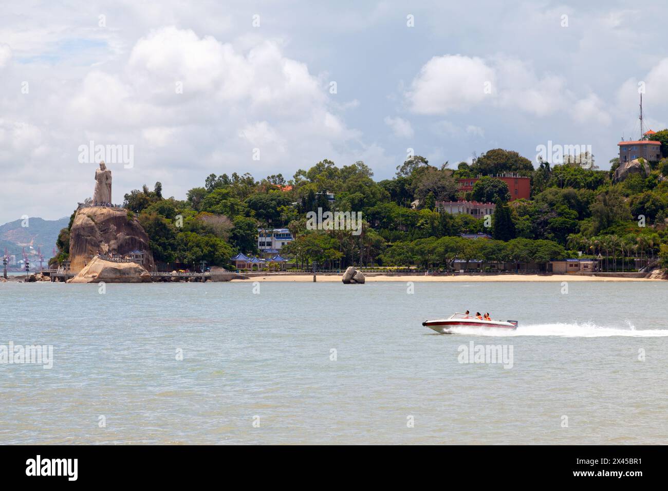 Xiamen, China - August 14 2018: The statue of Koxinga (Zheng Chenggong) on Gulangyu Island. Stock Photo