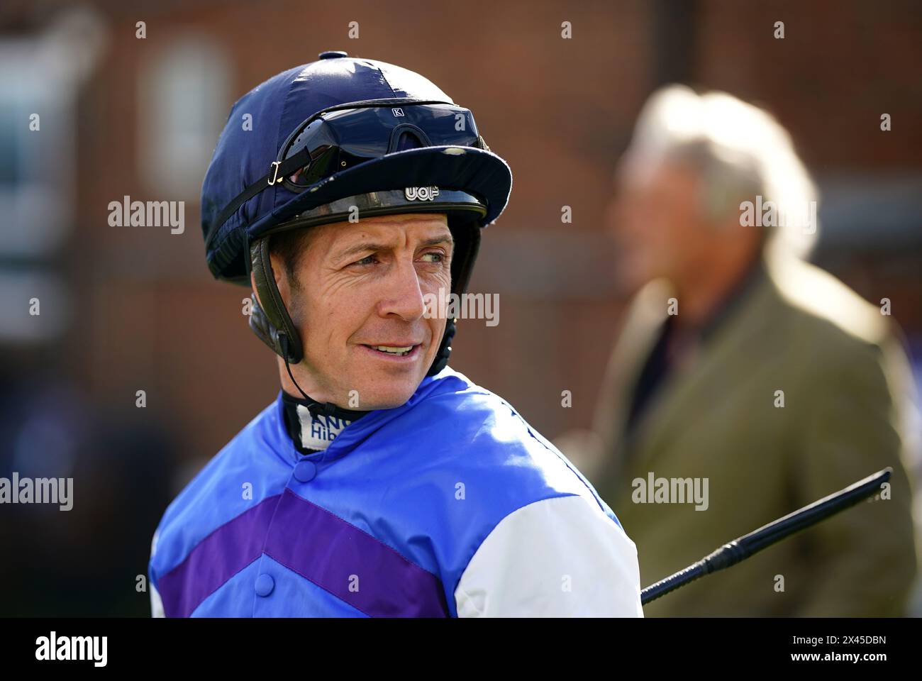 Jim Crowley following the 15th Century Old Ship Hotel Brighton Handicap at Brighton Racecourse. Picture date: Tuesday April 30, 2024. Stock Photo