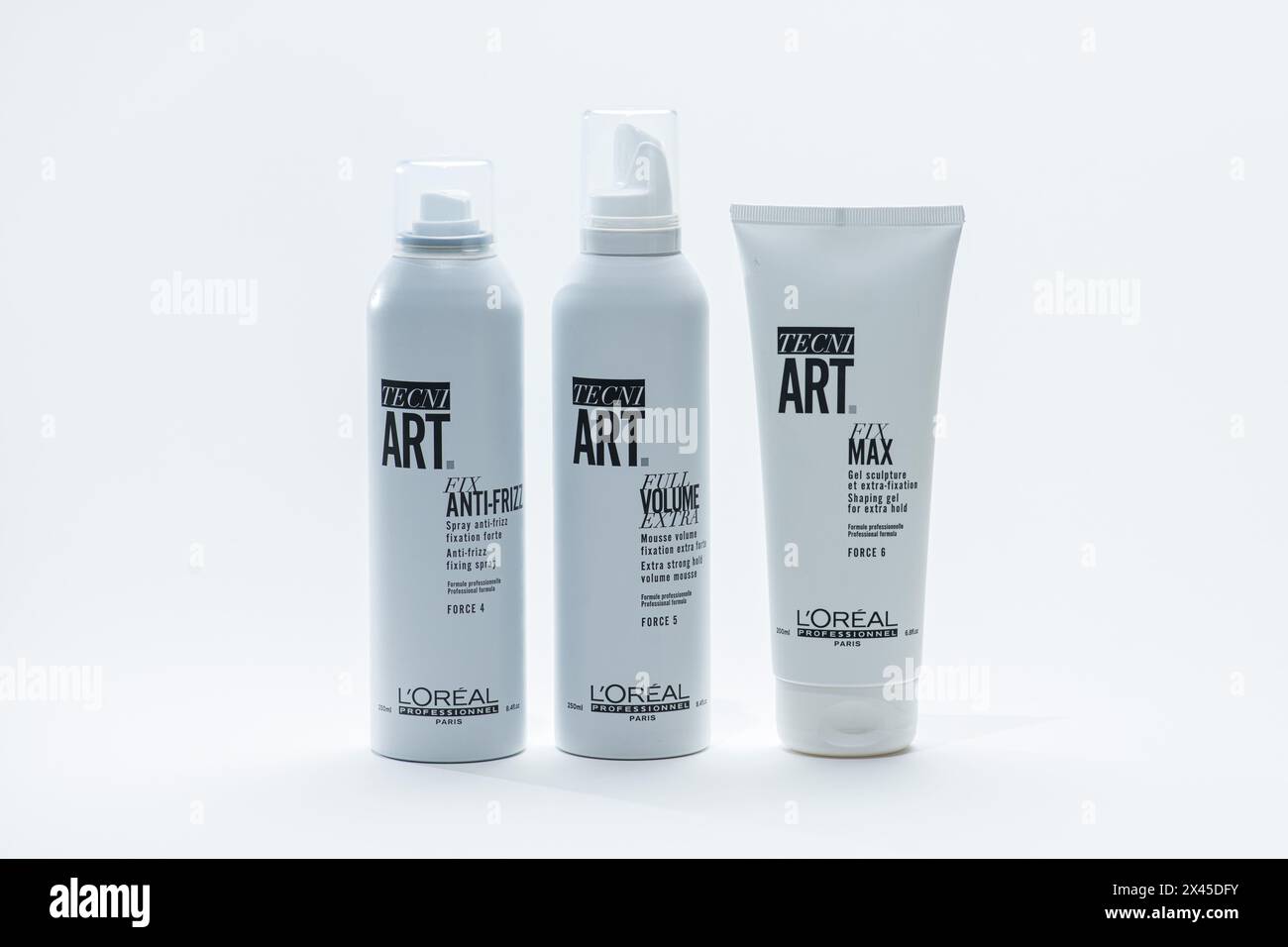 LOreal Professional TECNI ART VOLUME LIFT MOUSSE 250ml on isolated ...
