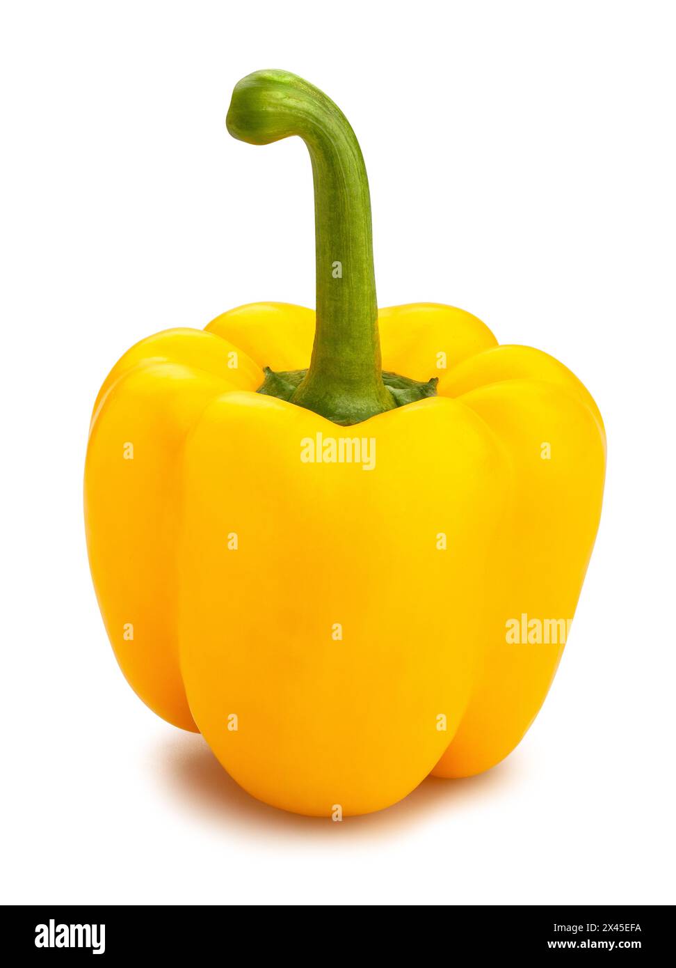 yellow bell pepper path isolated on white Stock Photo