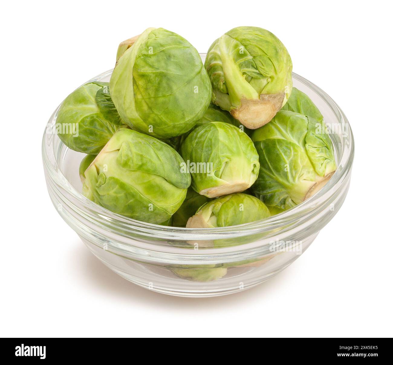 brussels sprouts bowl path isolated on white Stock Photo