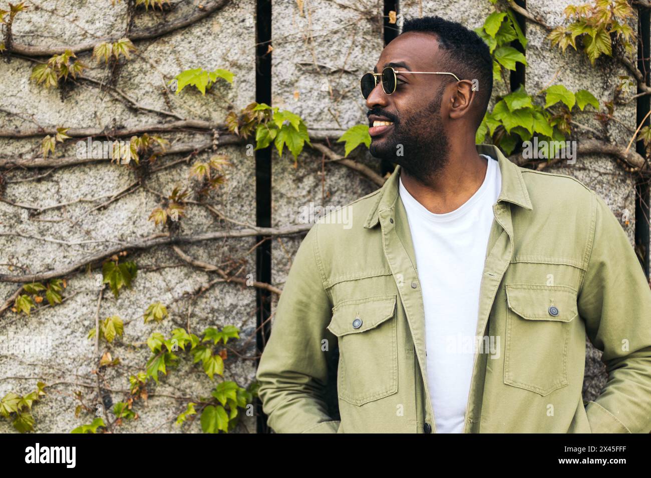 stylish and attractive african american young man with sunglasses portrait Stock Photo