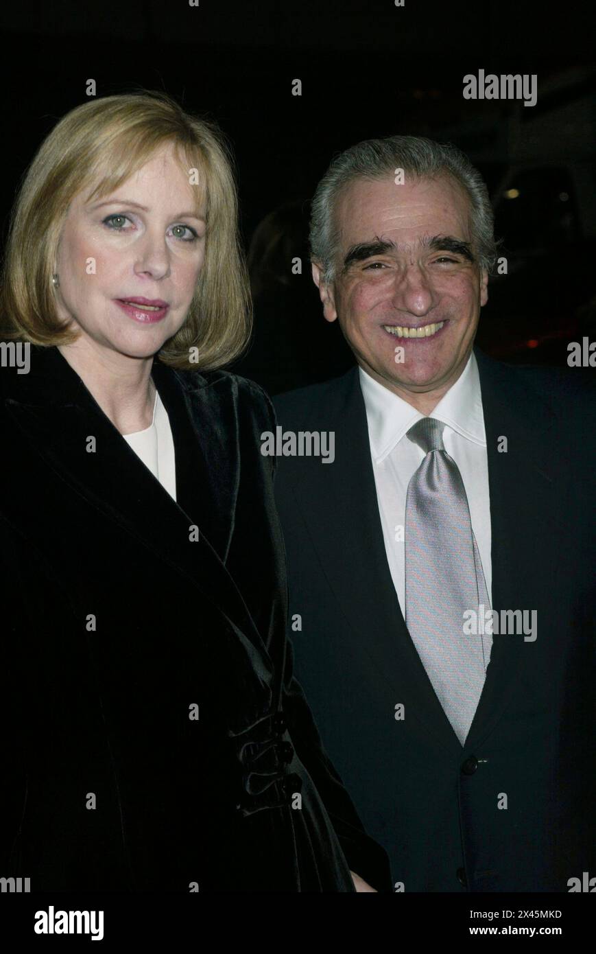 Martin Scorsese and wife Helen Morris attend the premiere of 'Gangs of New York' at the Ziegfeld Theatre in New York City on December 9, 2002.  Photo Credit: Henry McGee/MediaPunch Stock Photo