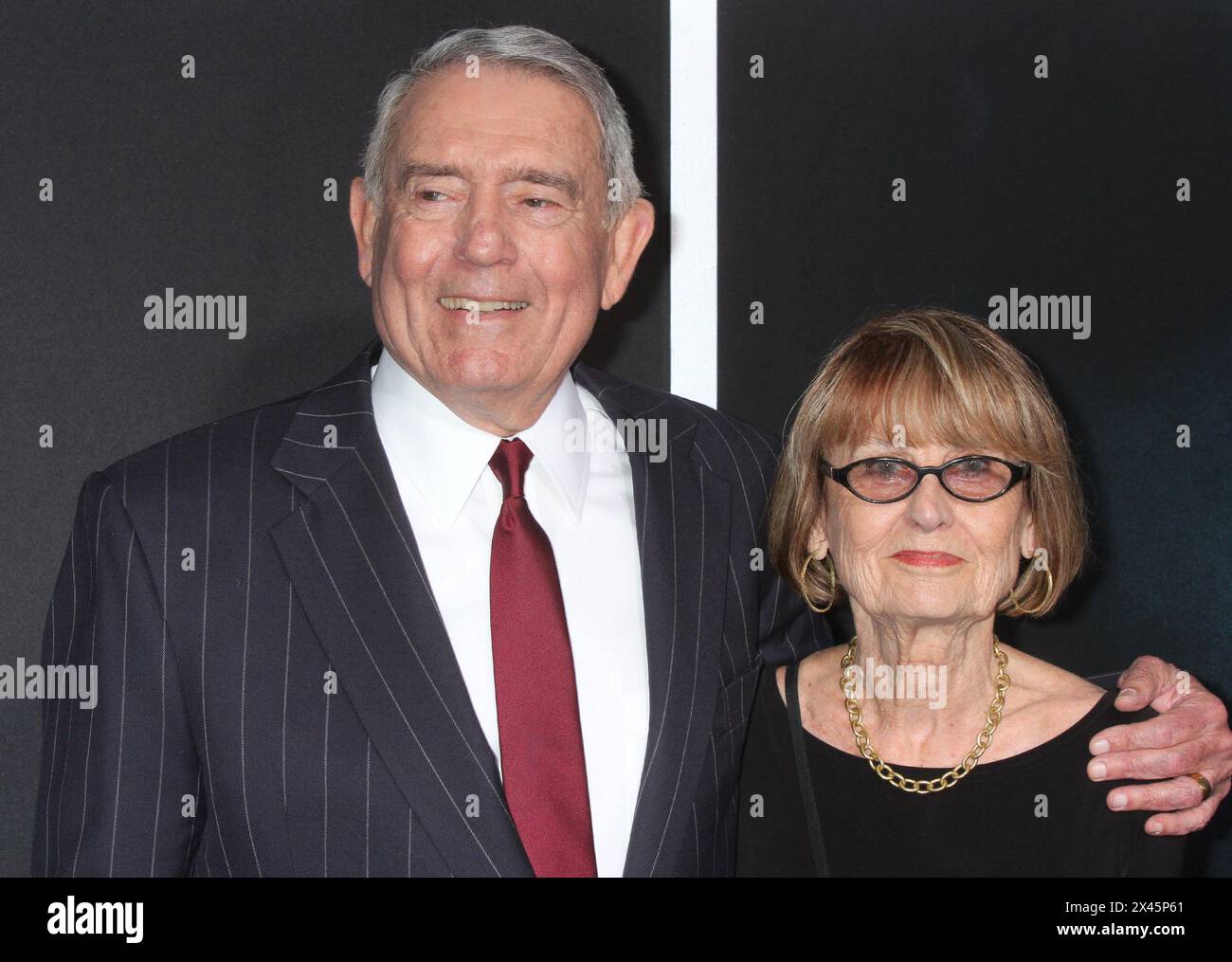 Dan Rather and wife Jean Goebel attend the premiere of Warner Bros