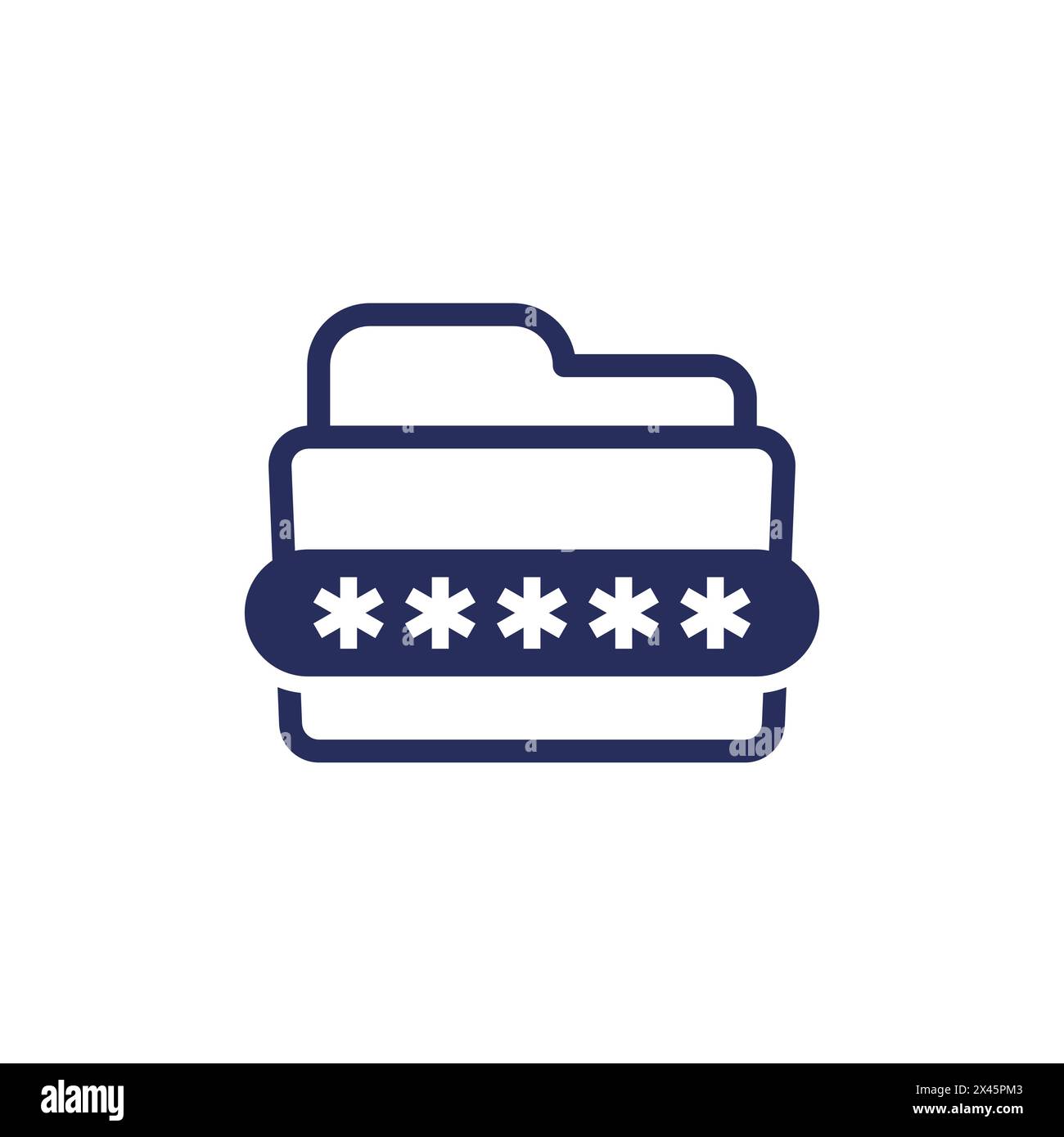 folder with a password icon, vector Stock Vector