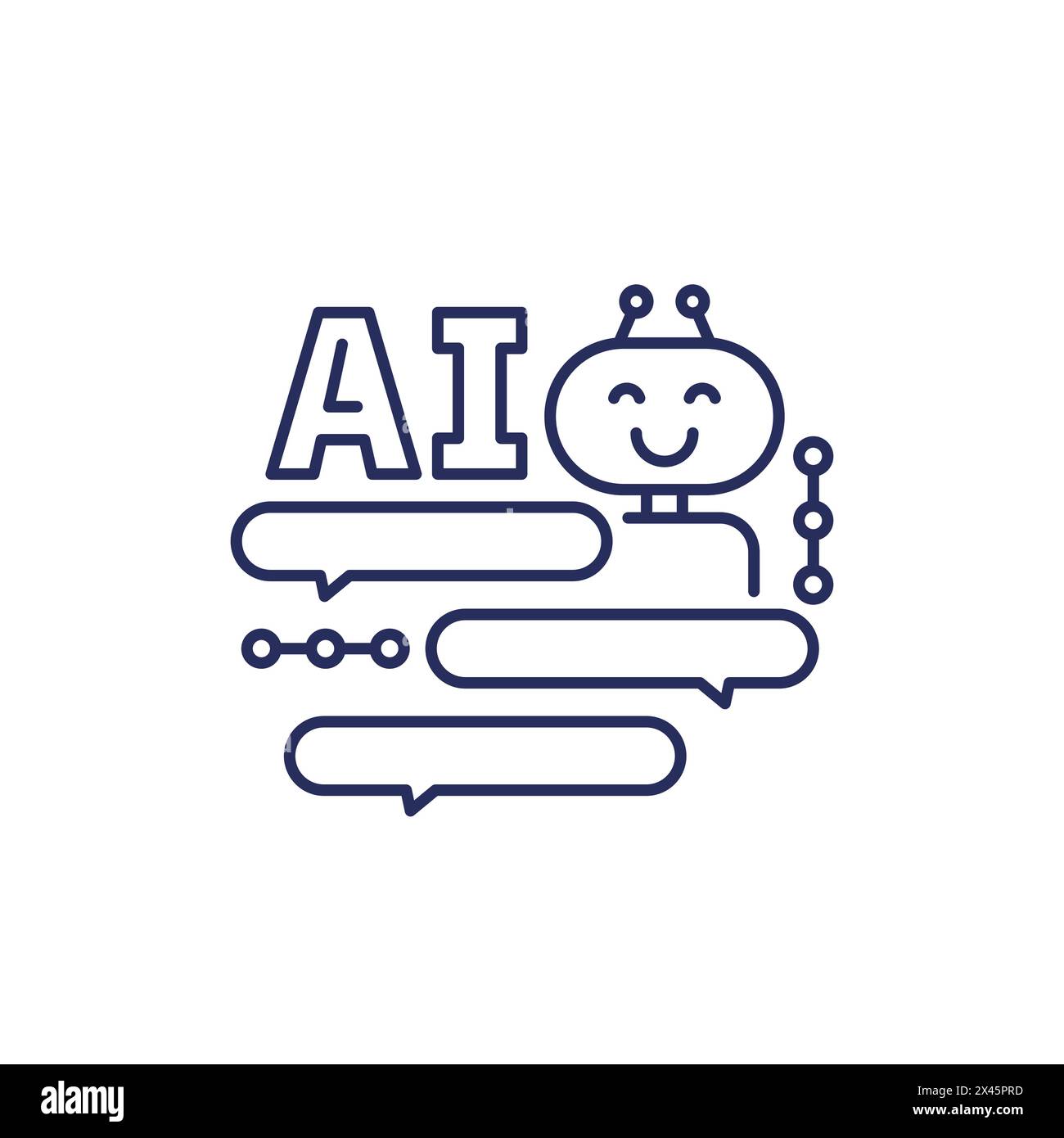 AI chat bot icon, Artificial intelligence vector Stock Vector
