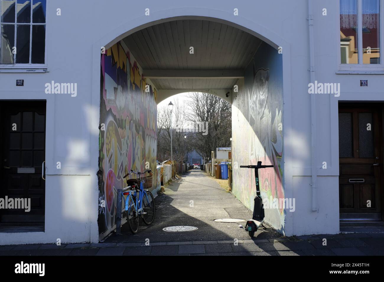 backstreet entrance in Reykjavik, Iceland Stock Photo