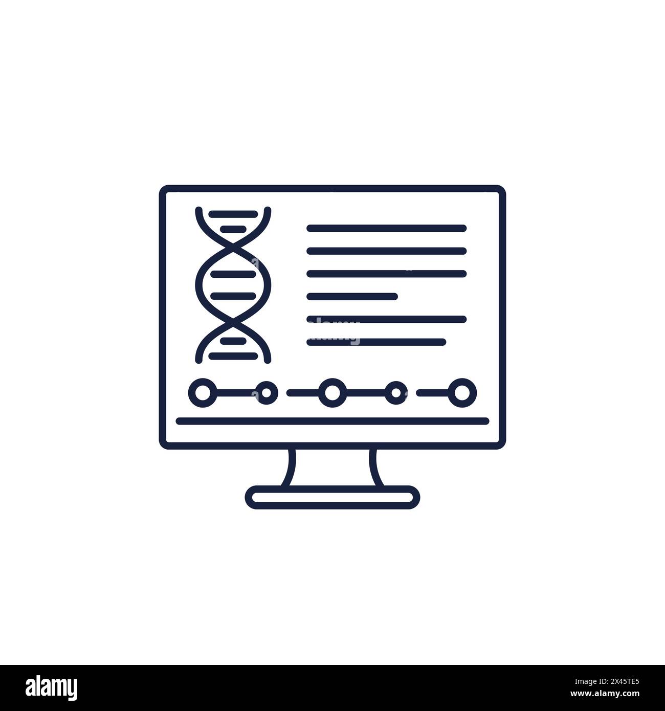 bioinformatics line icon with dna and computer Stock Vector Image & Art ...