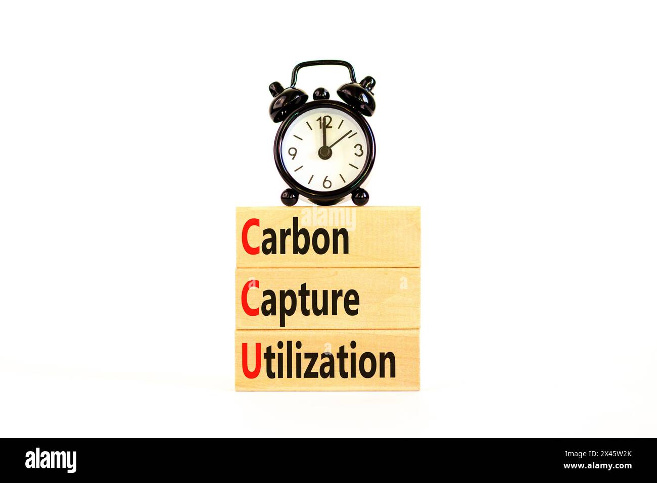 CCU Carbon capture utilization symbol. Concept words CCU Carbon capture utilization on beautiful blocks. Beautiful white background. Business ecologic Stock Photo