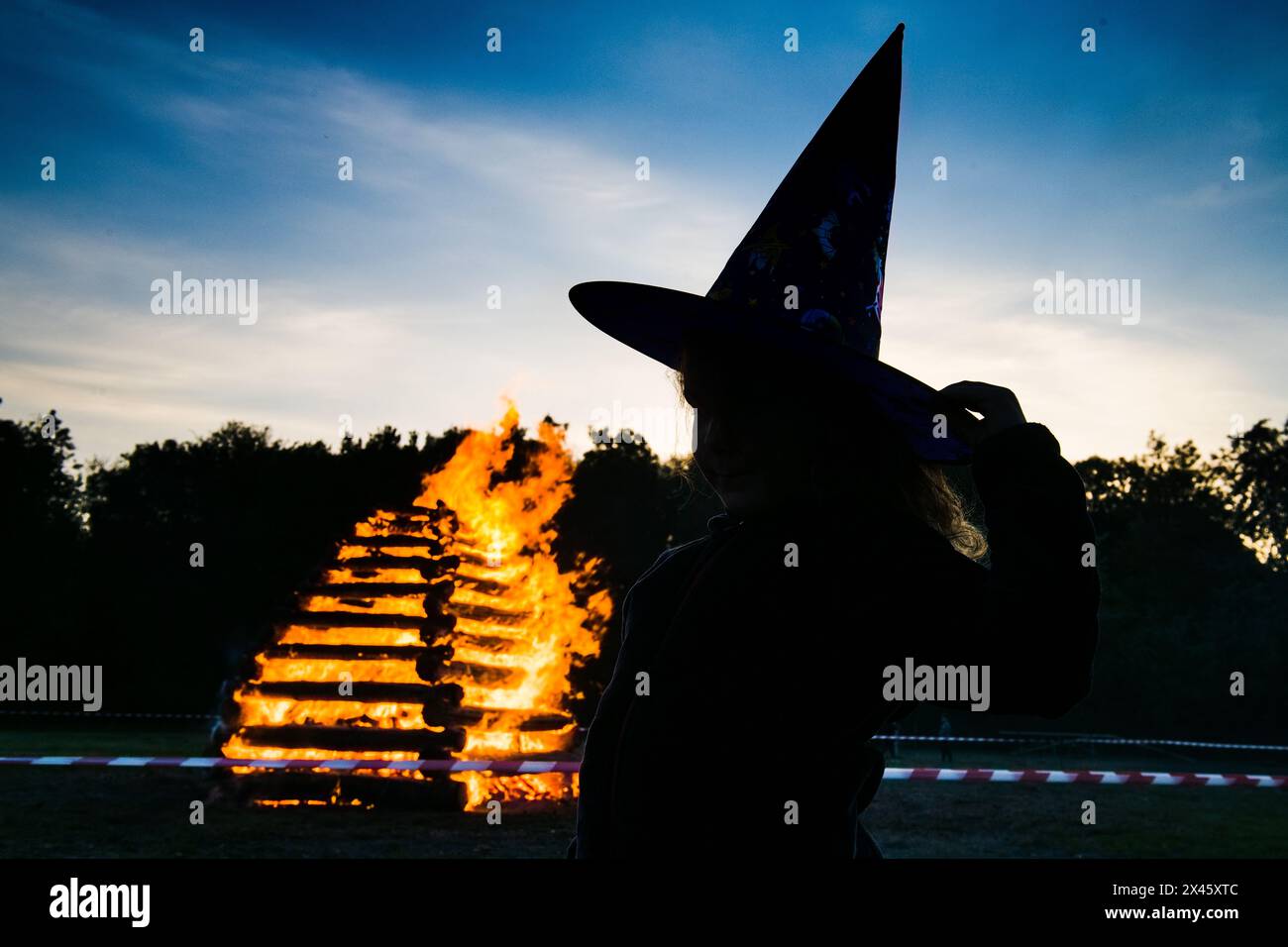 Zbysov, Czech Republic. 30th Apr, 2024. Walpurgis Night - Burning of the Witches in Zbysov near Brno, Czech Republic, April 30, 2024. Credit: Patrik Uhlir/CTK Photo/Alamy Live News Stock Photo