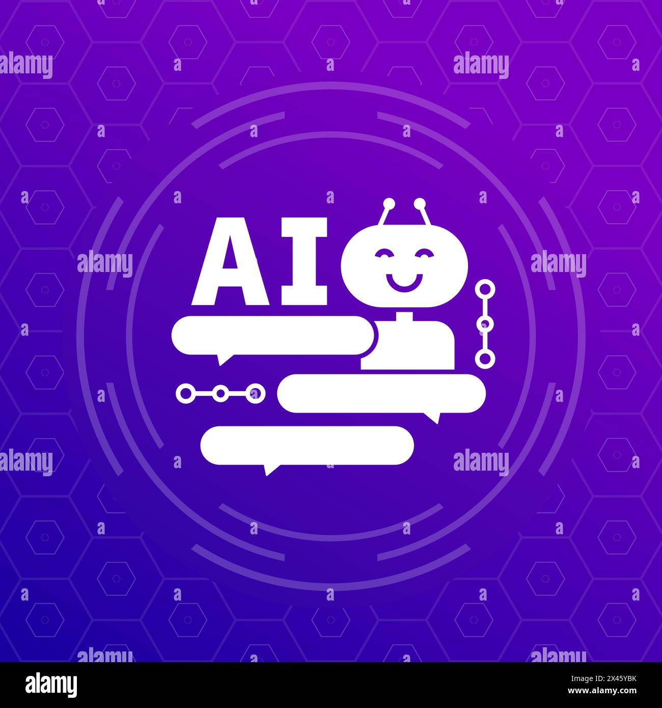 AI chat bot icon, Artificial intelligence vector Stock Vector