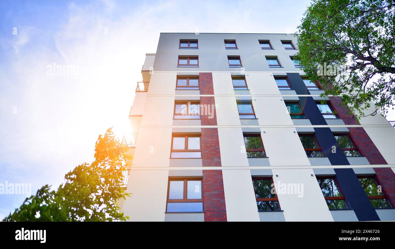 Picture of Modern residential building with new apartments in a green residential ...