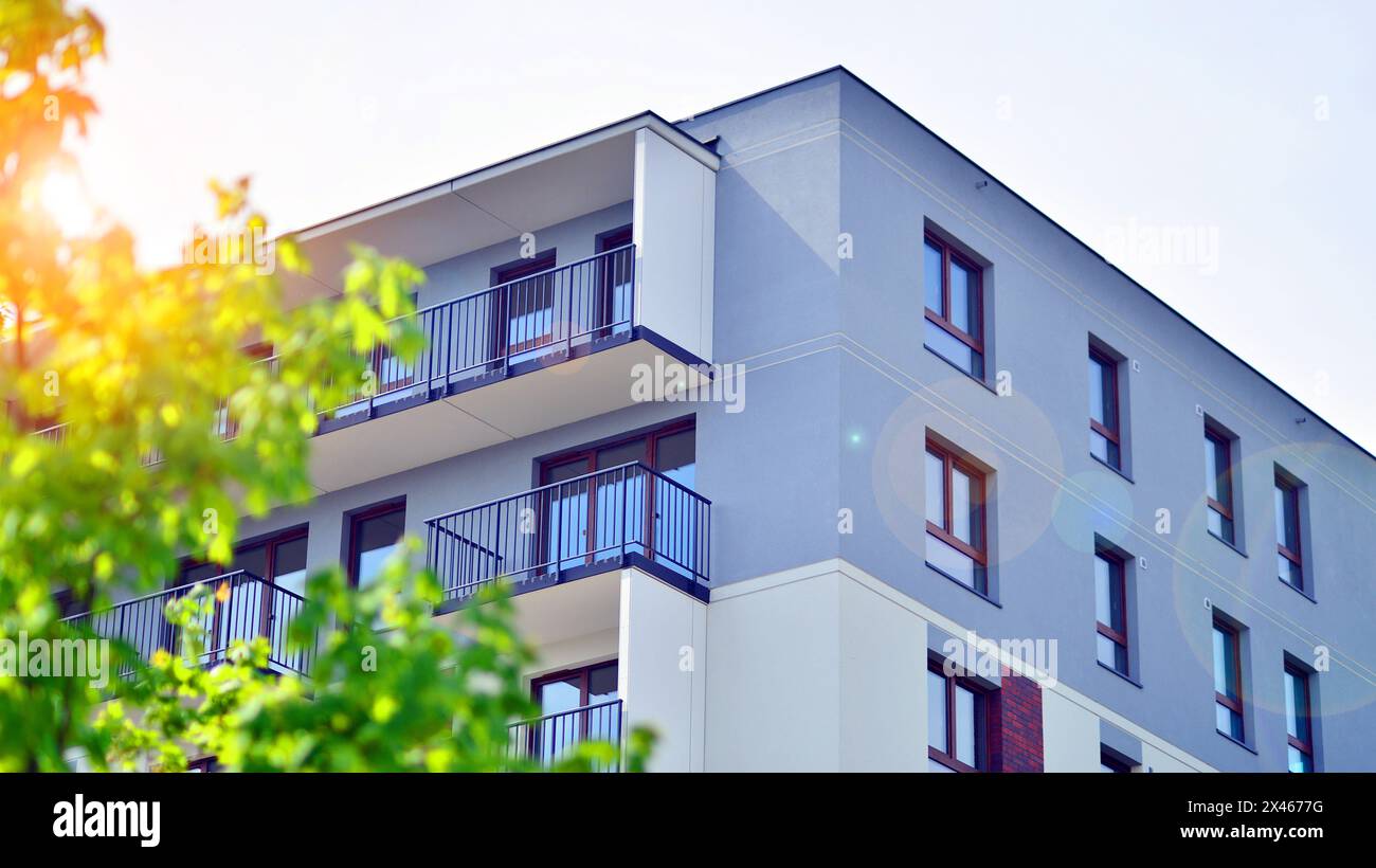 Picture of Modern residential building with new apartments in a green residential ...