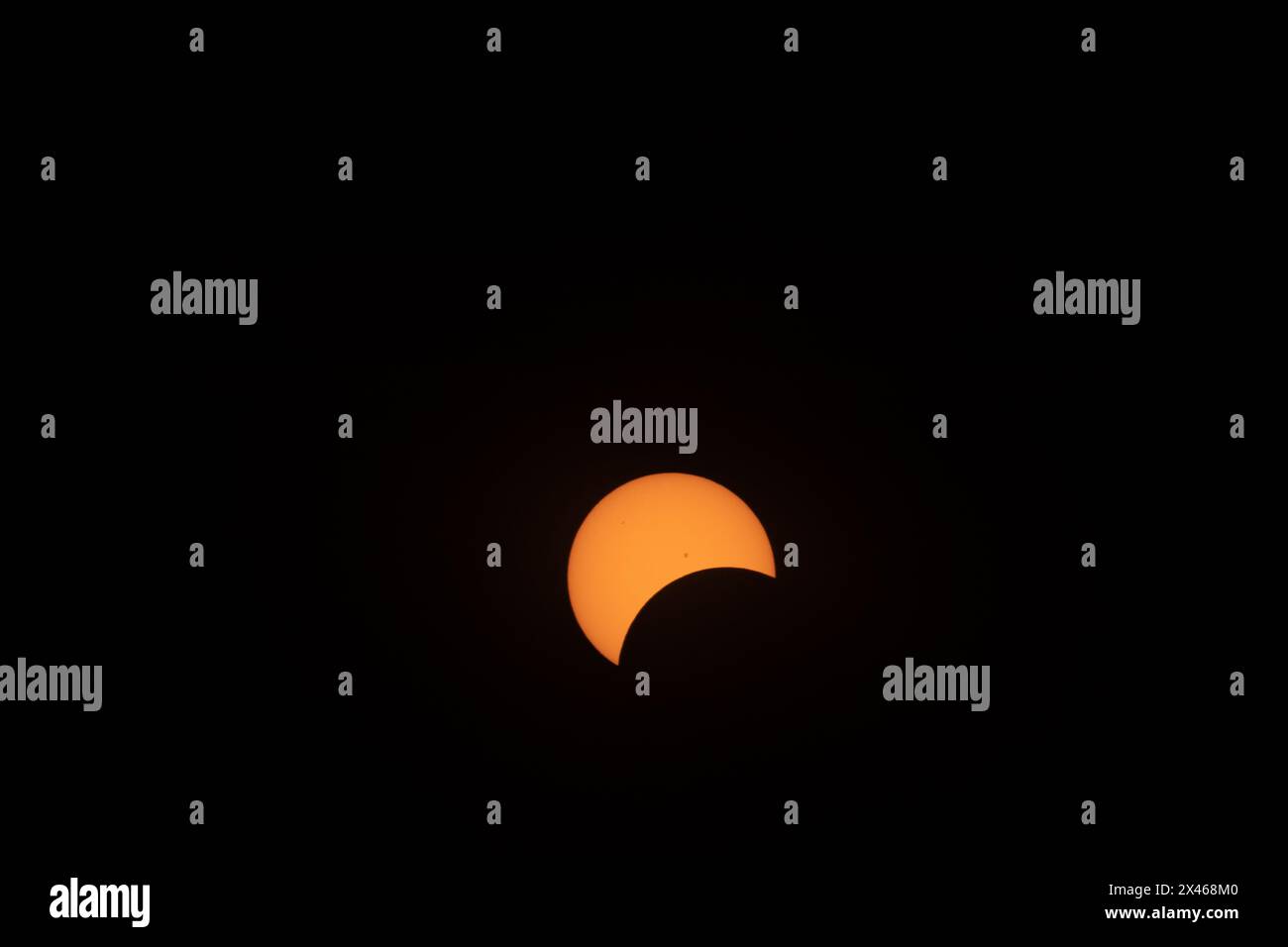 Total solar eclpise phases in 2024 Stock Photo