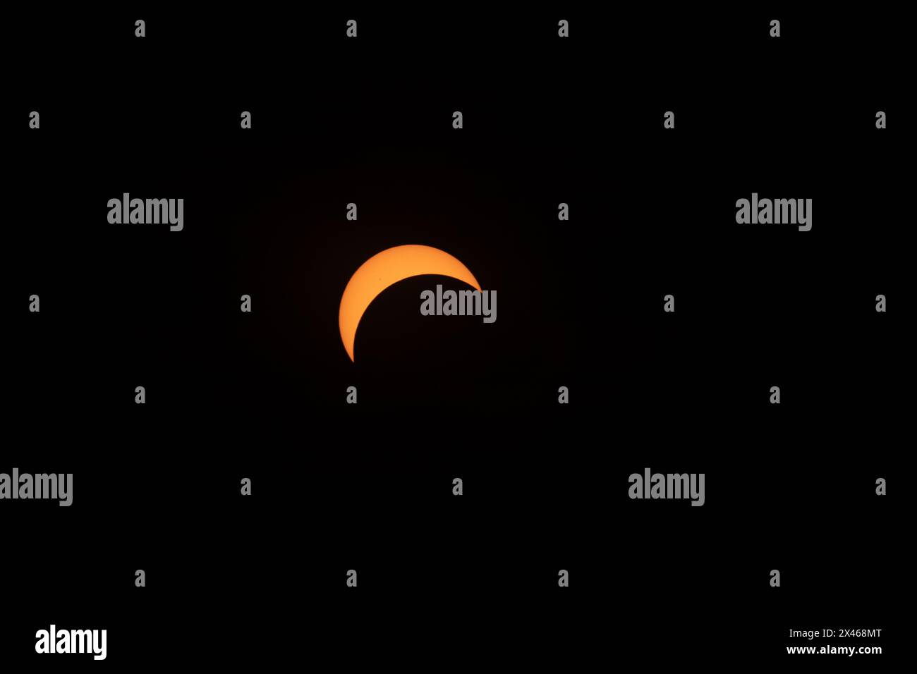 Total solar eclpise phases in 2024 Stock Photo