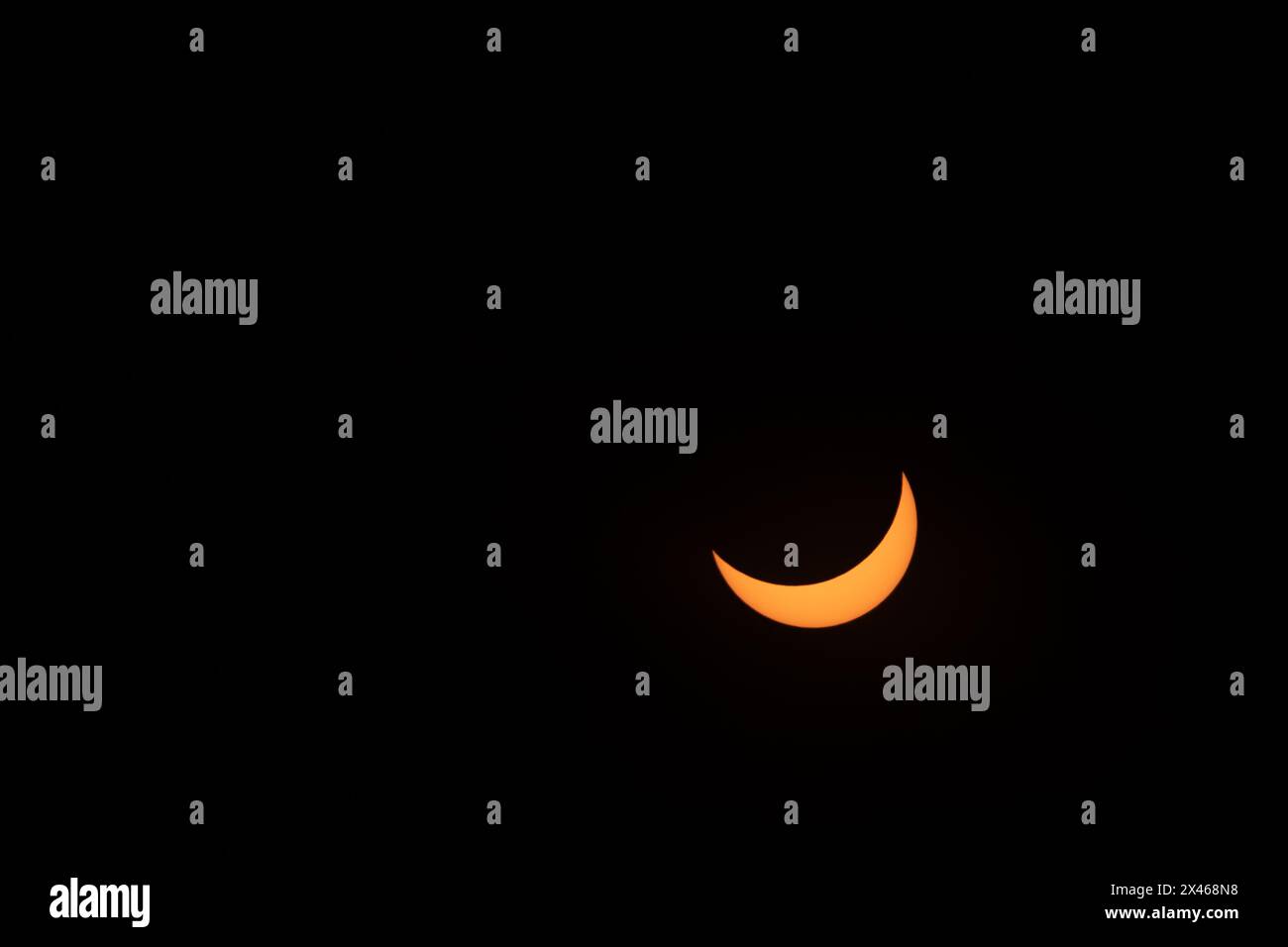 Total solar eclpise phases in 2024 Stock Photo