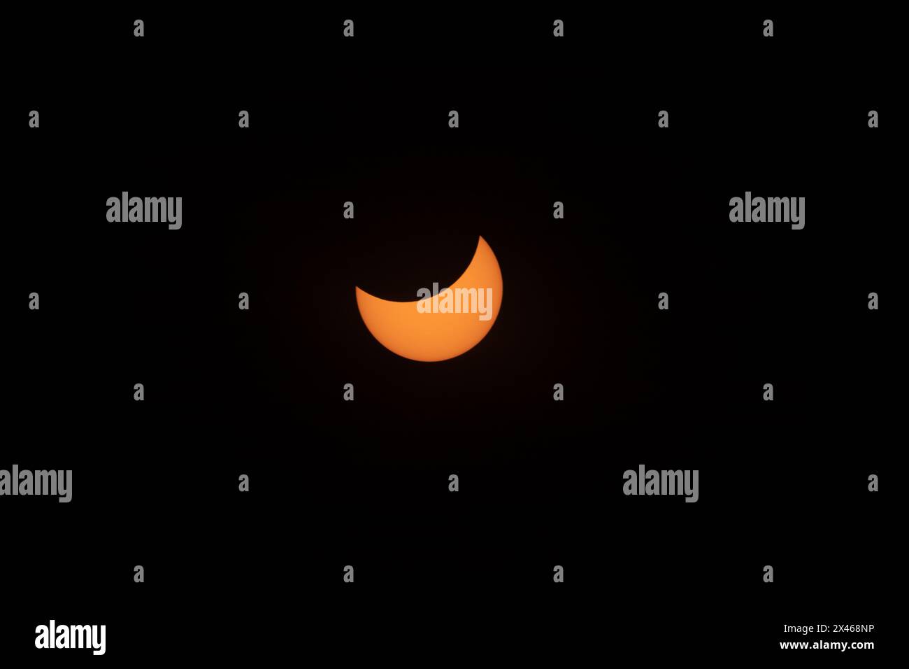 Total solar eclpise phases in 2024 Stock Photo