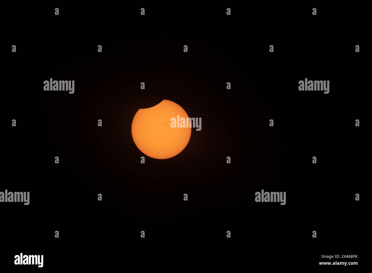 Total solar eclpise phases in 2024 Stock Photo
