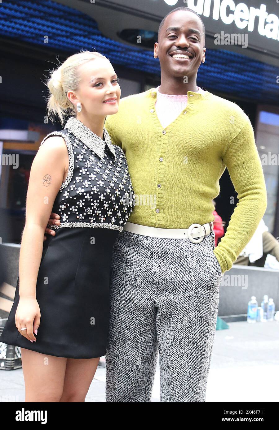 April 30, 2024 Milie Gibson and Ncuti Gatwa on Good Morning America to talk about the new season of Doctor Who on Disney Plus in New York. April 29, 2024: RW/Mediapunch Stock Photo
