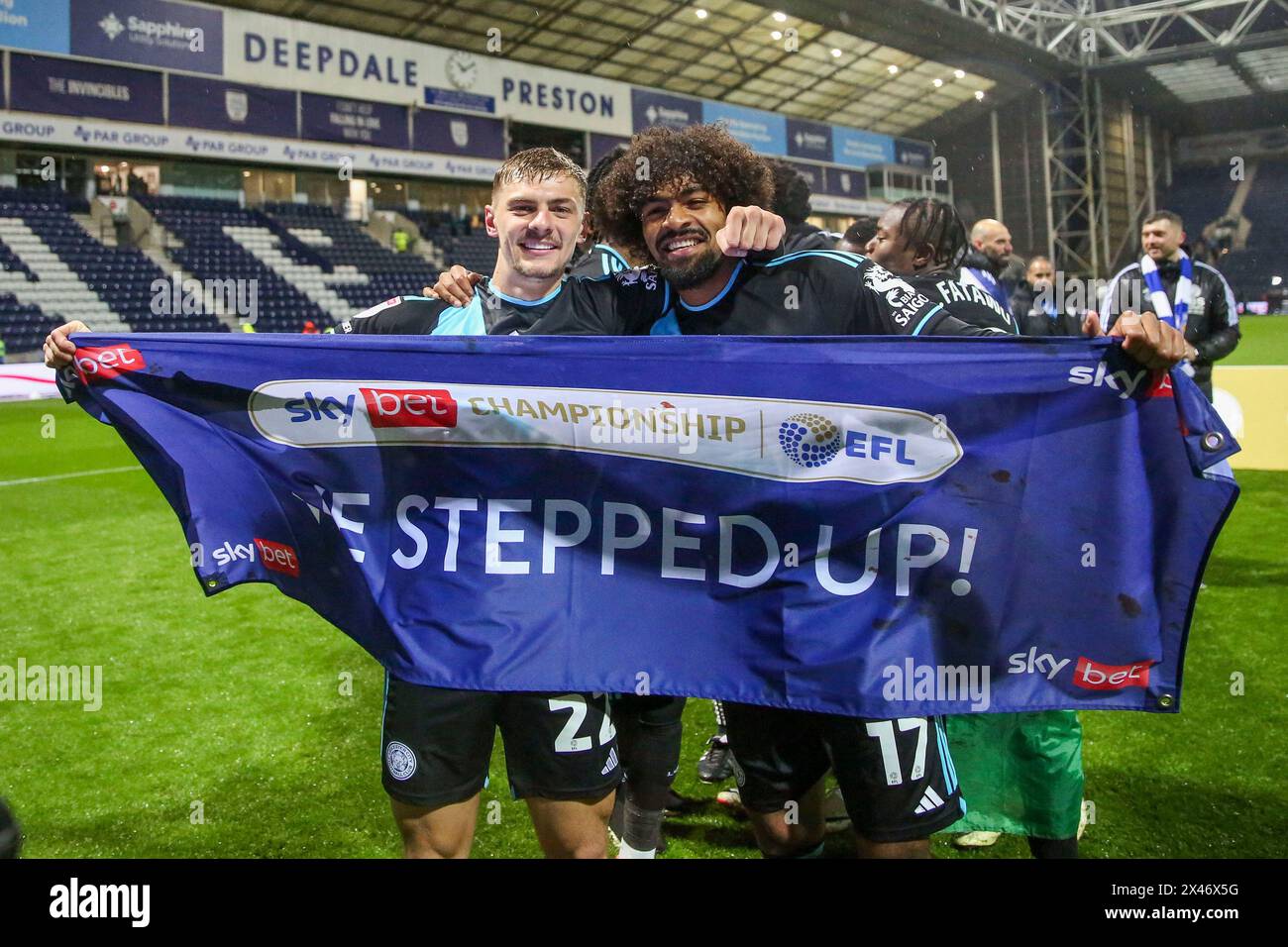 Kiernan Dewsbury-Hall #22 of Leicester City applauds the fans as