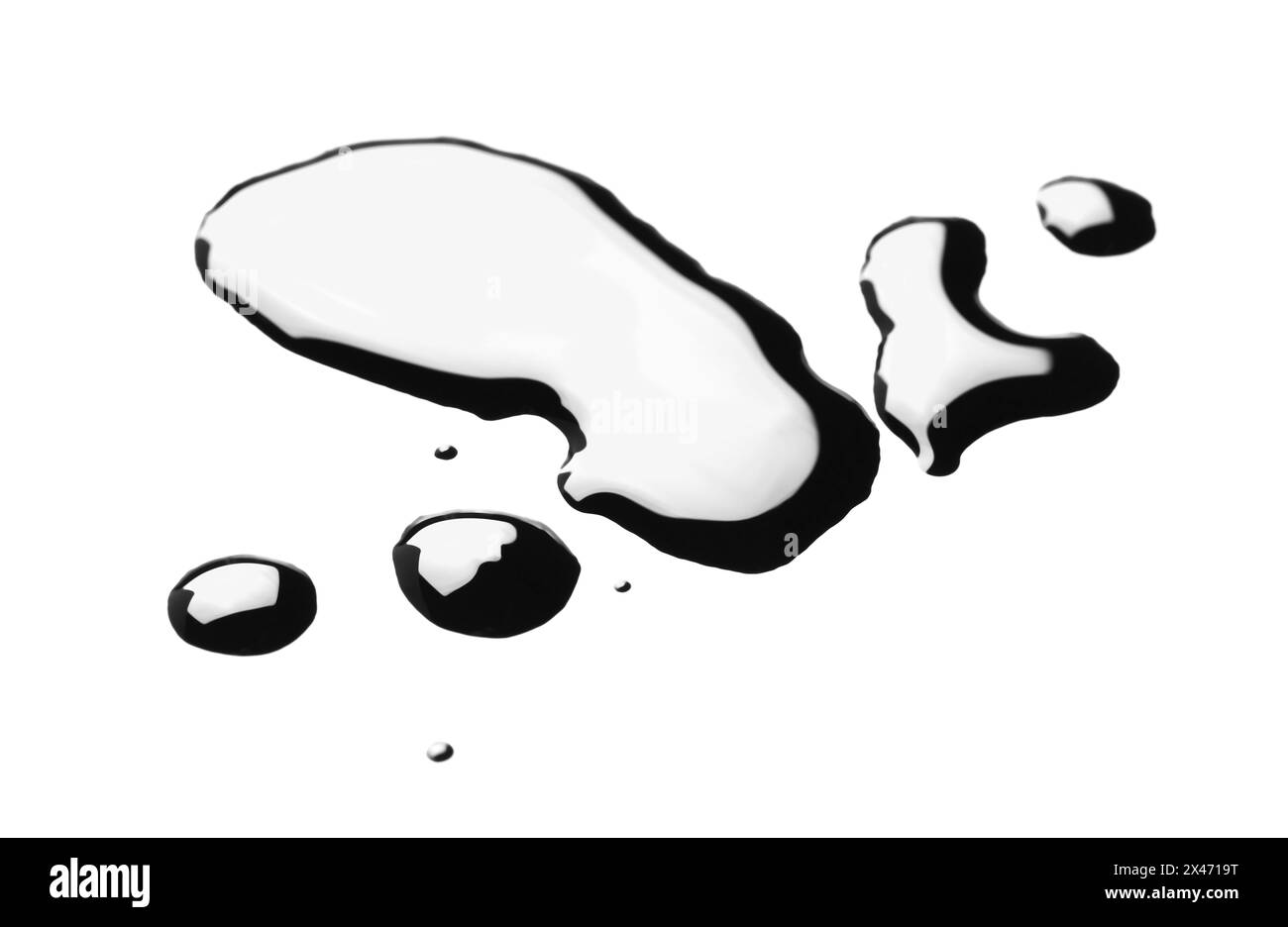 Blobs of black oil isolated on white Stock Photo - Alamy