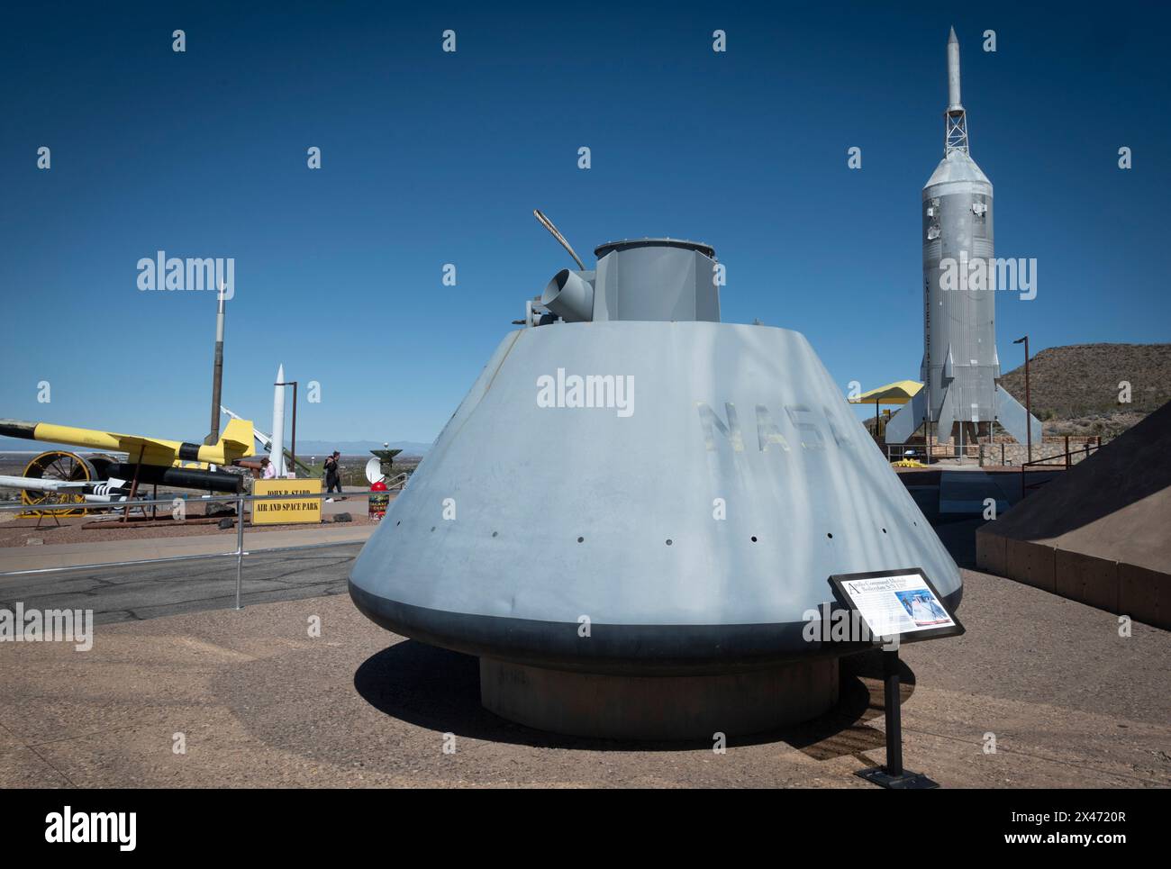 The Apollo Command Module Boilerplate #1207 steel mockup on display at the New Mexico Museum of Space history, Alamagordo, NM, USA Stock Photo