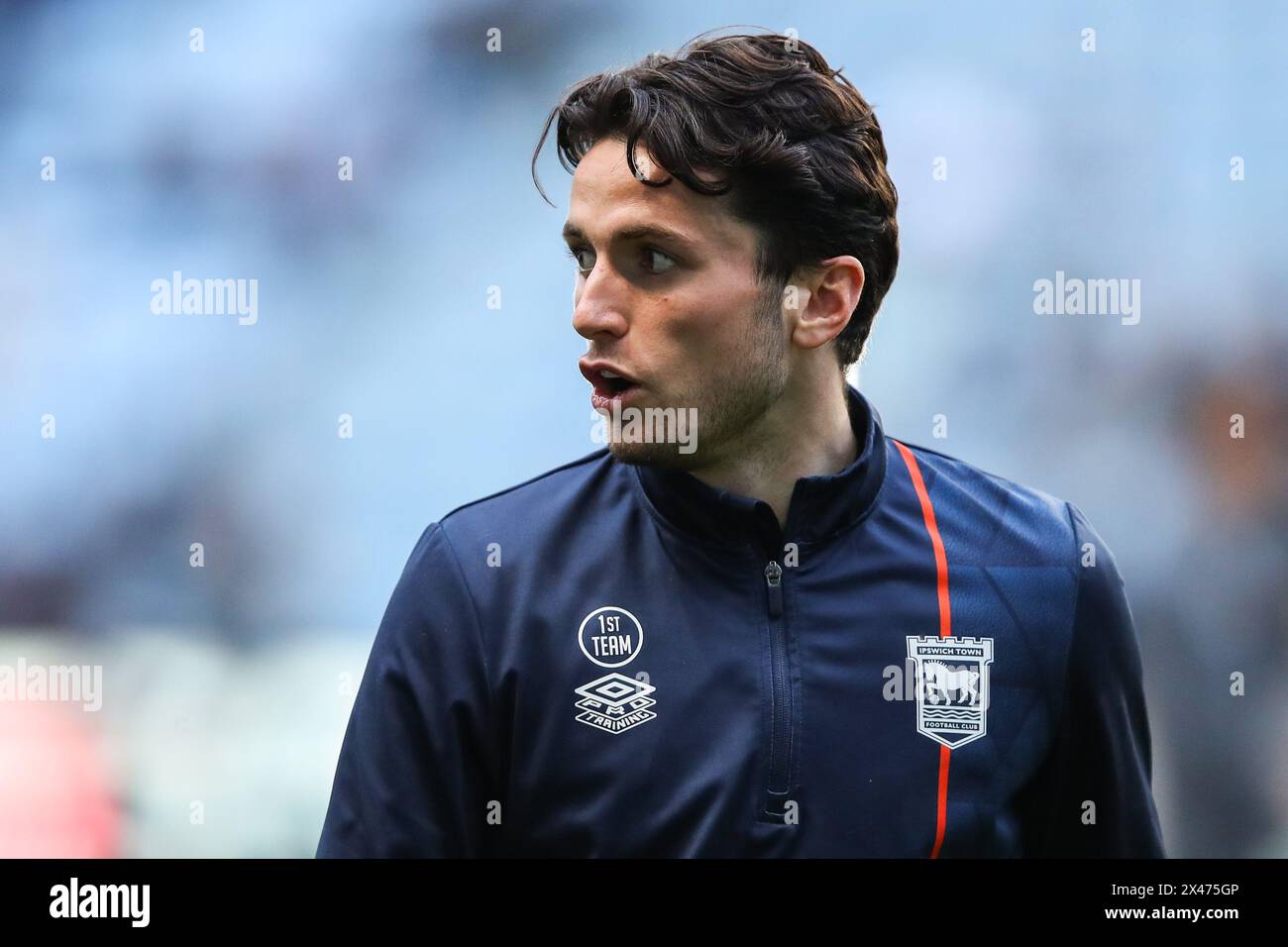 Lewis Travis of Ipswich Town during the pre-game warm up ahead of the Sky Bet Championship match Coventry City vs Ipswich Town at Coventry Building Society Arena, Coventry, United Kingdom, 30th April 2024  (Photo by Gareth Evans/News Images) Stock Photo