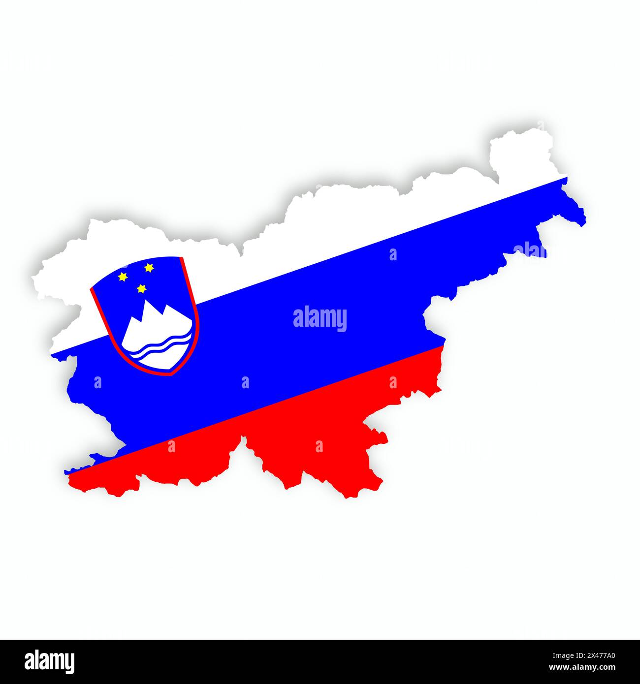 Slovenia flag map with clipping path Stock Photo - Alamy