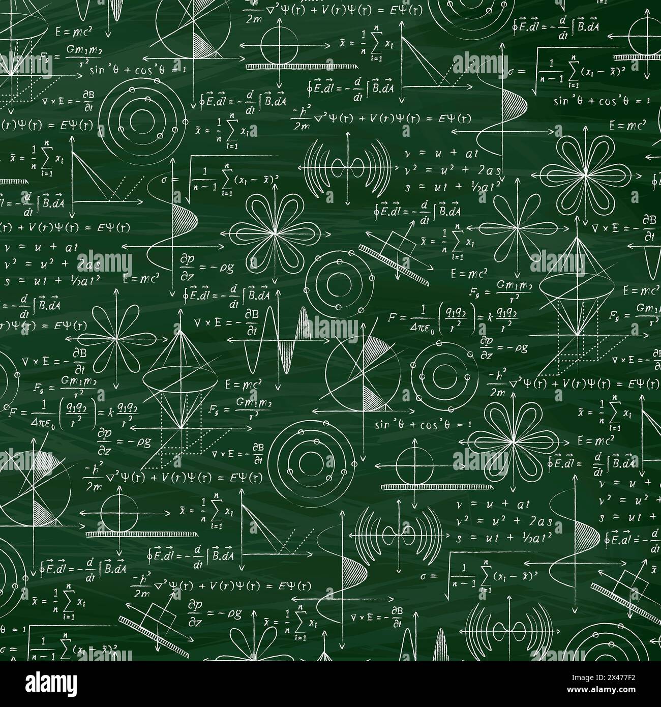 Chalkboard equations conceptual illustration Stock Photo Alamy