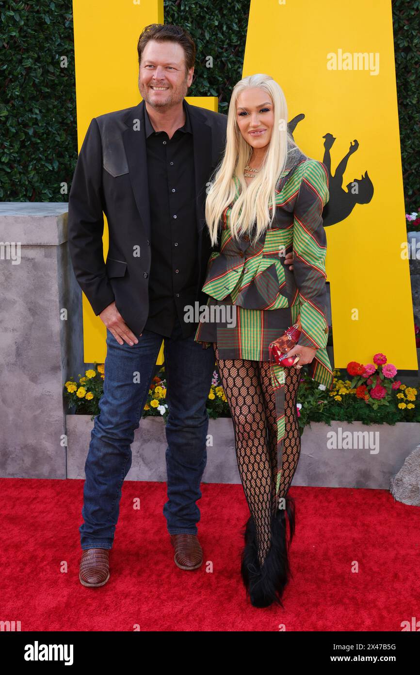 Hollywood, Ca. 30th Apr, 2024. Blake Shelton and Gwen Stefani at the Los Angeles premiere of Universal Pictures 'The Fall Guy' at Dolby Theatre on April 30, 2024 in Hollywood, California Credit: Faye Sadou/Media Punch/Alamy Live News Stock Photo