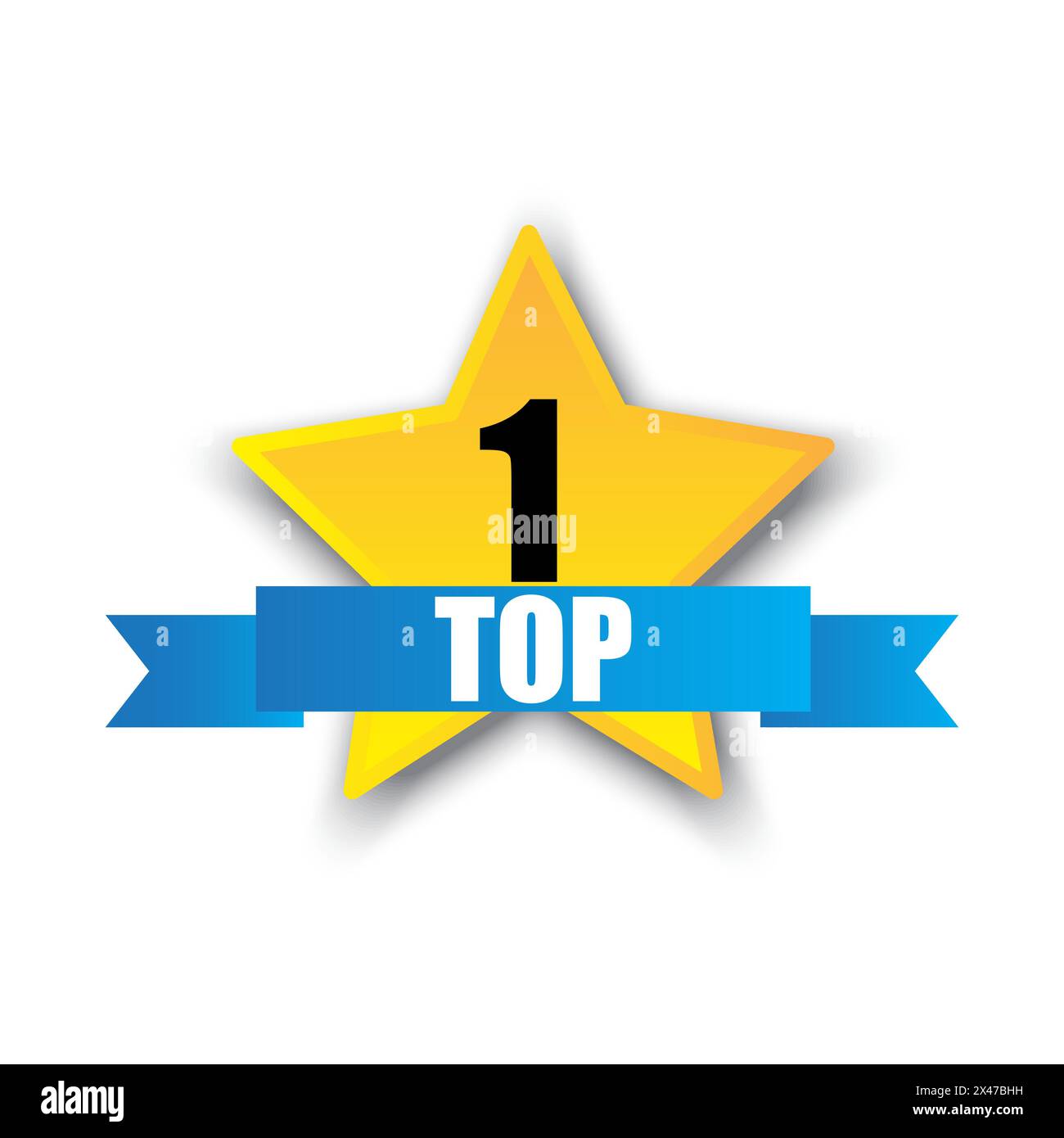 Number one top star badge. Vector rating symbol. Bright ribbon design Stock Vector Image & Art