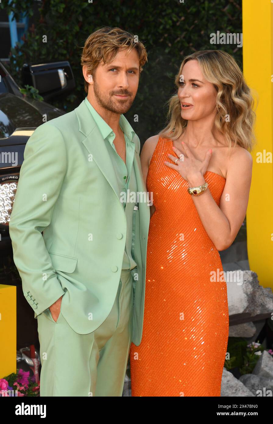 Hollywood, Ca. 30th Apr, 2024. Ryan Gosling and Emily Blunt at the Los Angeles premiere of Universal Pictures "The Fall Guy" at Dolby Theatre on April 30, 2024 in Hollywood, California Credit: Jeffrey Mayer/Media Punch/Alamy Live News Stock Photo