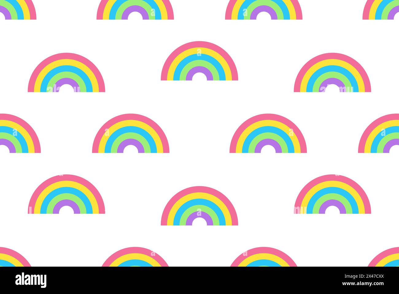 Seamless pattern of rainbows. Vector illustration Stock Vector Image ...
