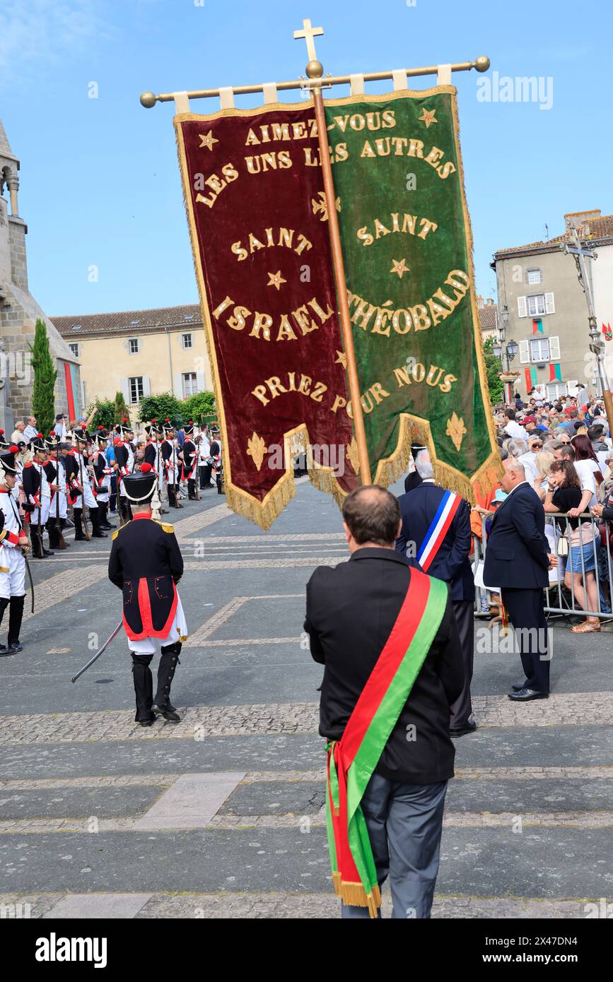 Le Dorat, France. Septennial ostensions of Dorat which celebrate the relics of Saint Israel and Saint Theobald. Limousin ostensions are a religious an Stock Photo