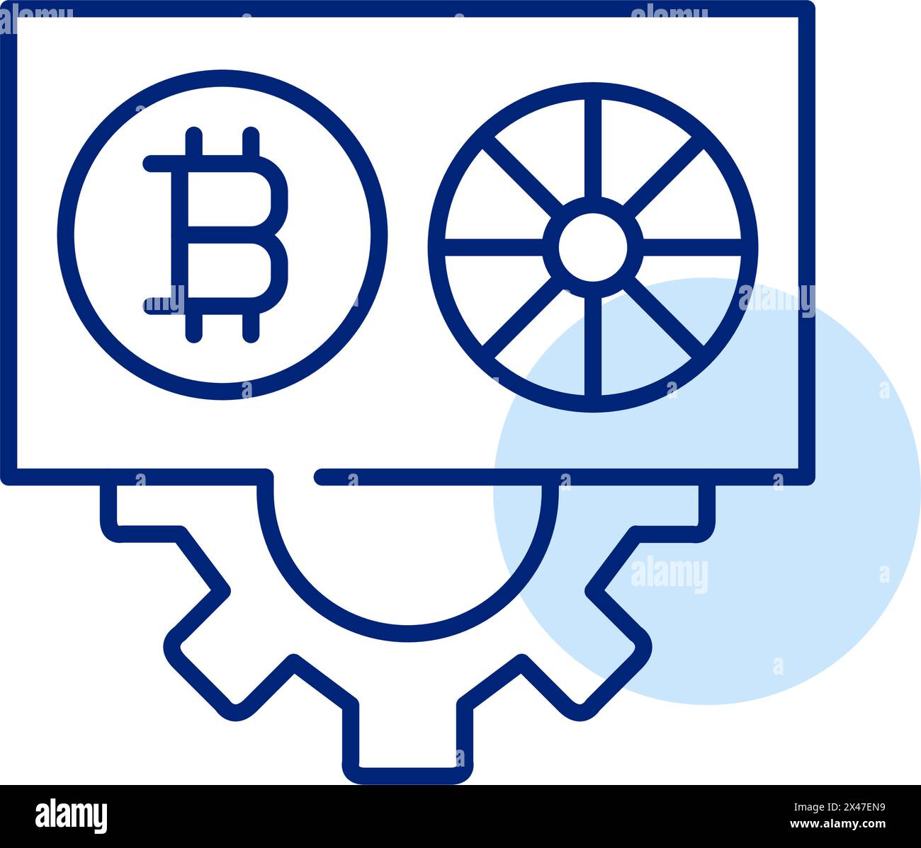 Cryptocurrency mining rig. Essential hardware. Pixel perfect, editable stroke icon Stock Vector