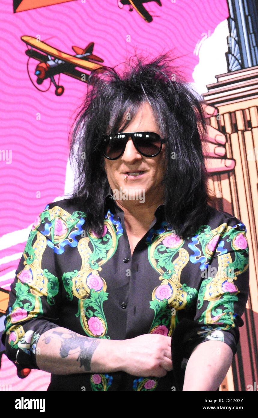 New York, NY, USA. 30th Apr, 2024. Steve Stevens pictured as Billy Idol and Steve Stevens light the Empire State Building to celebrate the 40th Anniversary of Billy IdolÕs ÔRebel YellÕ on April 30, 2024 in New York City. Credit: Mpi099/Media Punch/Alamy Live News Stock Photo