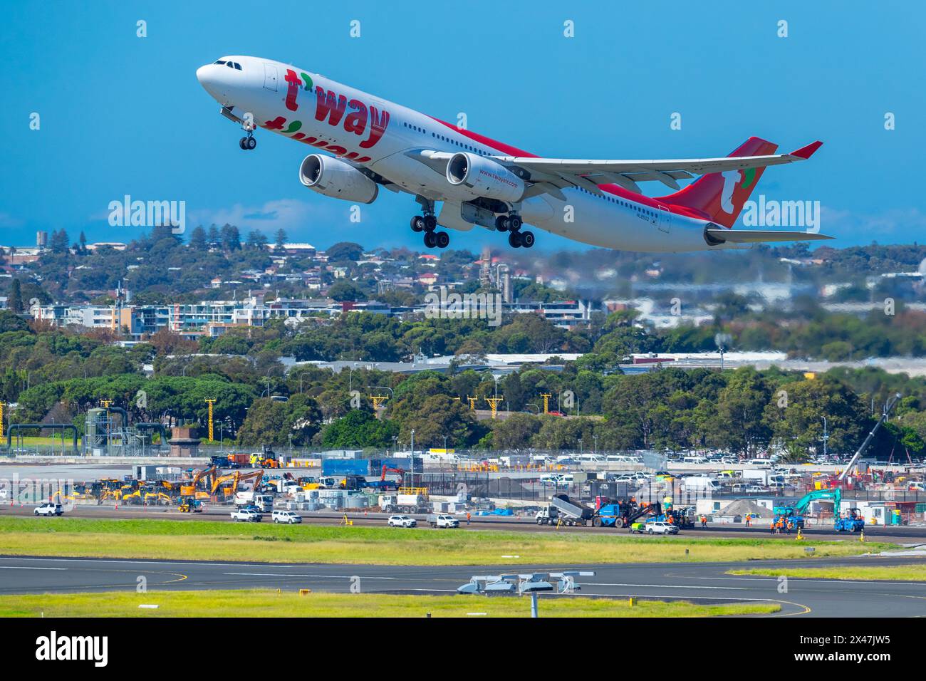 Sydney (Kingsford Smith) Airport in Sydney, Australia. Pictured: aircraft movements. Stock Photo